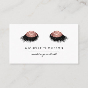 Rose Gold Glitter Eyes Business Card