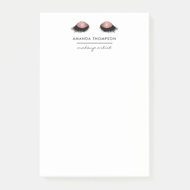 Rose Gold Glitter Eyes Post-it Notes (Front)