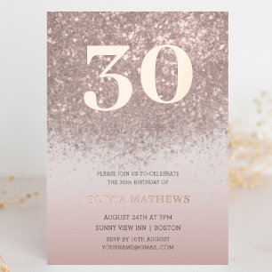 Rose Gold Glitter & Foil 30th Birthday 
