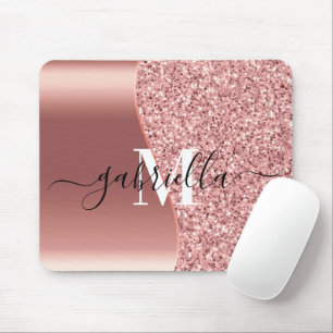 Rose Gold Glitter Foil Mouse Mat