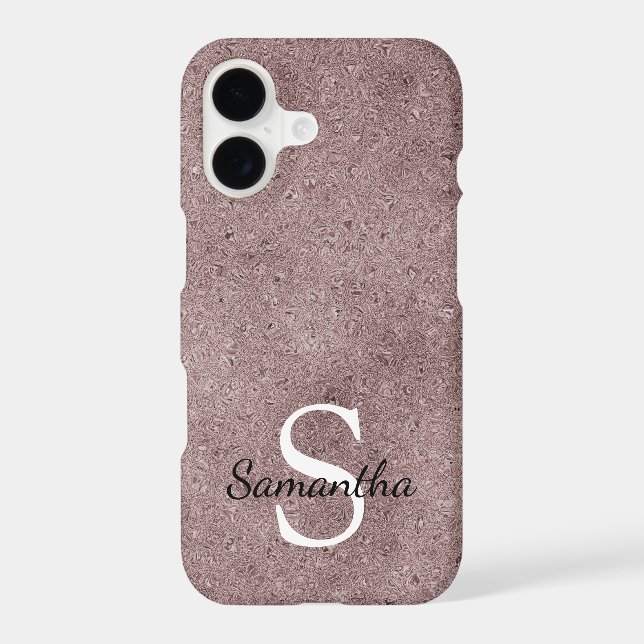 Rose Gold Glitter Foil Sparkle Elegant Monogram (Back)