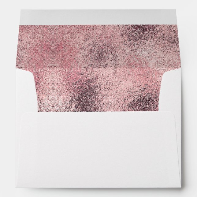 Rose Gold Glitter Foil Texture Envelope (Back (Bottom))