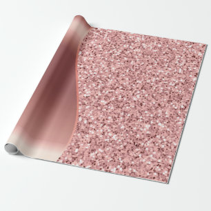 Rose Gold Glitter Foil Wrapping Paper