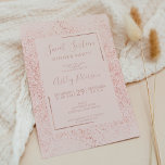 Rose gold glitter frame pastel blush pink sweet 16 invitation<br><div class="desc">Modern ose gold glitter ombre and splatters sweet 16 birthday party on chic customisable blush pink with rose gold geometric frame and elegant typography.</div>
