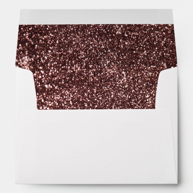 Rose Gold Glitter Glamour Wedding Envelopes (Back (Bottom))