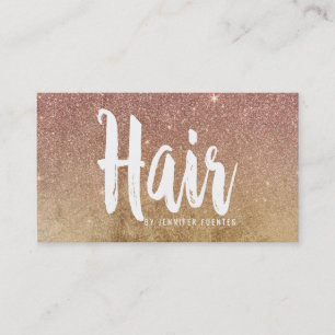 Rose Gold Glitter Gold Mesh Hair Stylist Business Card