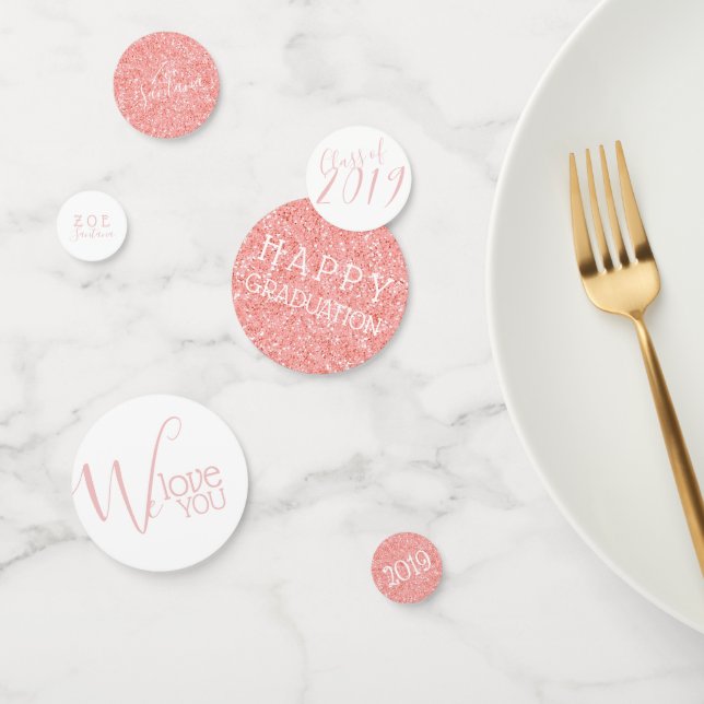 Rose Gold Glitter Graduation/Special Occasion Confetti (Group)
