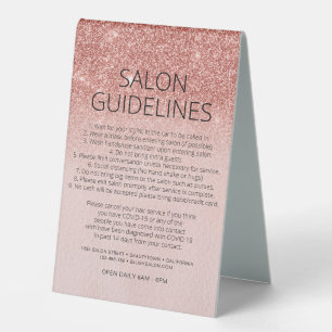 Rose Gold Glitter Hair Salon Covid Health Safety
