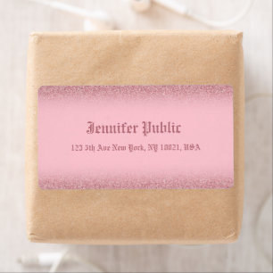 Rose Gold Glitter Handwriting Template Elegant