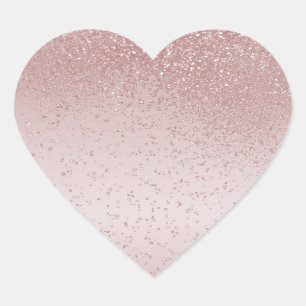 Rose Gold Glitter  Heart Sticker