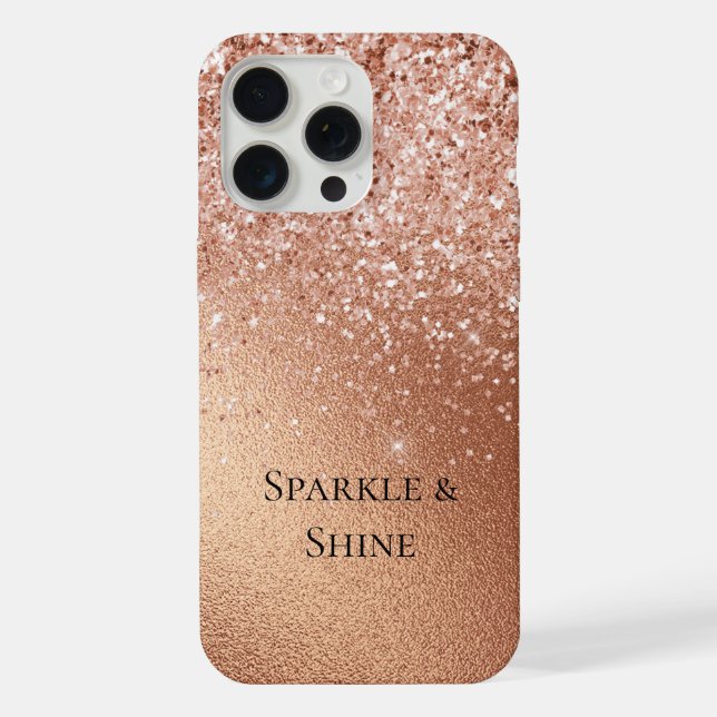 Rose Gold Glitter iPhone Case (Back)