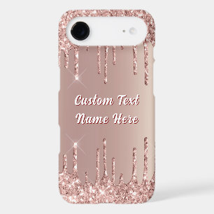 Rose Gold Glitter iPhone Case Personalised Text