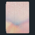Rose Gold Glitter Iridescent Holographic Gradient iPad Pro Cover<br><div class="desc">This elegant and chic design is perfect for the trendy and stylish girly girl. It features faux printed rose gold glitter with pink, peach, blue, and purple iridescent holographic ombre gradient design. It's modern, cool, unique, glamourous, and original. ***IMPORTANT DESIGN NOTE: For any custom design request such as matching product...</div>