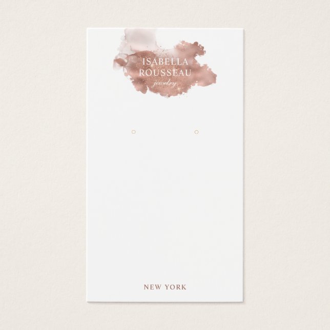 Rose Gold Glitter Jewellery Earring Display Card (Front)