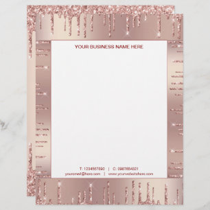 Rose Gold Glitter Letterhead Design Your Own