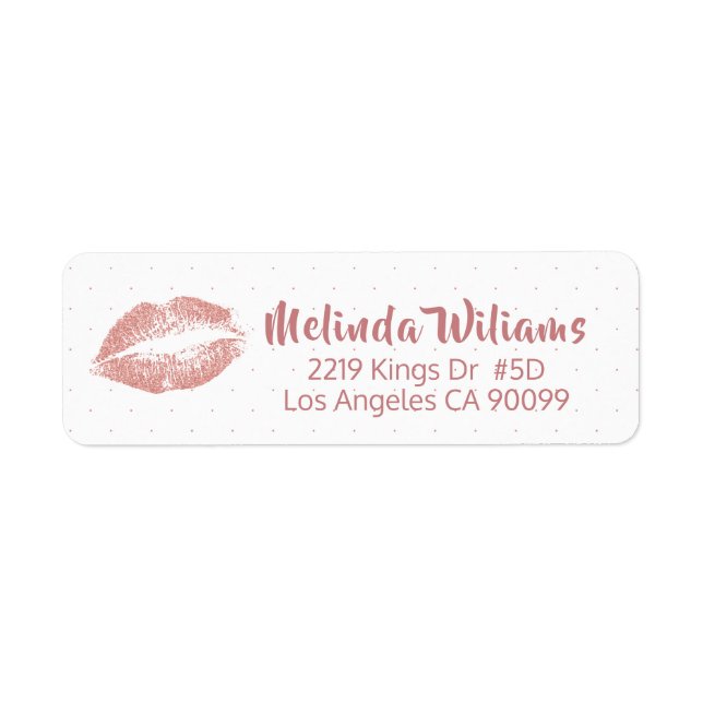 Rose-gold Glitter Lips & Dots pattern (Front)