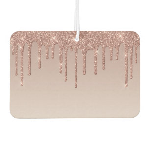Rose Gold Glitter Liquid Drips Car Air Freshener
