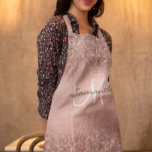 Rose Gold Glitter Look Confetti Metallic Monogram Apron<br><div class="desc">This design may be personalised by choosing the customise option to add text or make other changes. If this product has the option to transfer the design to another item, please make sure to adjust the design to fit if needed. Contact me at colorflowcreations@gmail.com if you wish to have this...</div>