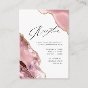 Rose Gold Glitter Luxury Wedding Reception Enclosure Card