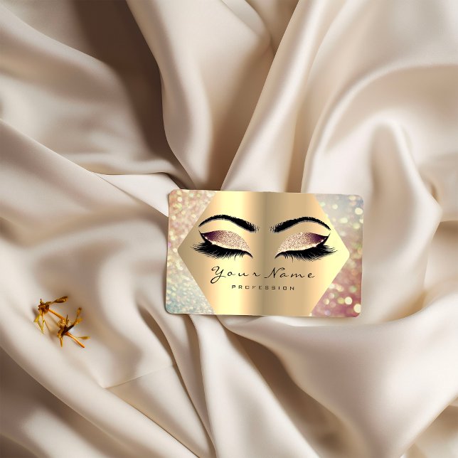 Rose Gold Glitter Makeup Artist Lashes Champaigne1 Business Card (Rose Gold Glitter Makeup Artist Lashes Champaigne1 Business Card)