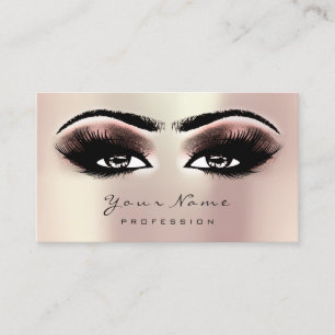 Rose Gold Glitter Makeup Artist Lashes Red Bean Appointment Card