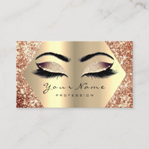 Rose Gold Glitter Makeup Lashes Appointment Card