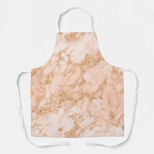Rose gold glitter marble abstract apron