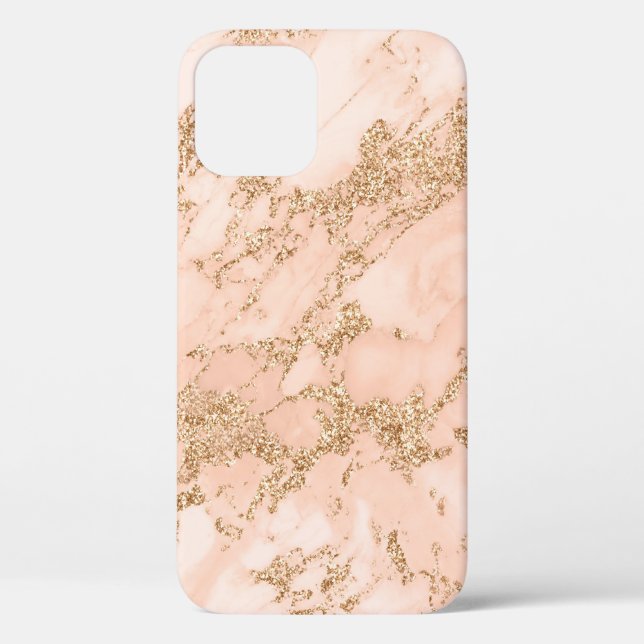 Rose gold glitter marble abstract Case-Mate iPhone case (Back)