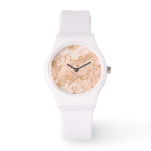 Rose gold glitter marble abstract watch