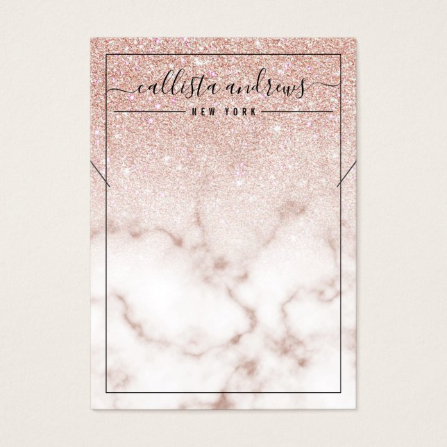 Rose Gold Glitter Marble Necklace Display Card (Front)