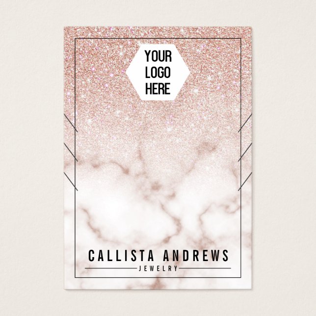 Rose Gold Glitter Marble Necklaces Display (Front)