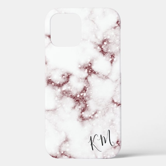 Rose Gold Glitter Marble Personalised Case-Mate iPhone Case (Back)