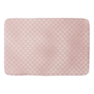 Rose Gold Glitter Mermaid Scales Bath Mat