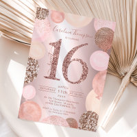 rose gold glitter metallic balloon Sweet 16 photo