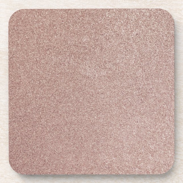 Rose Gold Glitter Metallic Pretty Girly Sparkly Coaster (Front)