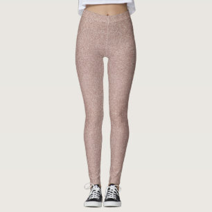 Rose Gold Glitter Metallic Pretty Girly Sparkly Leggings