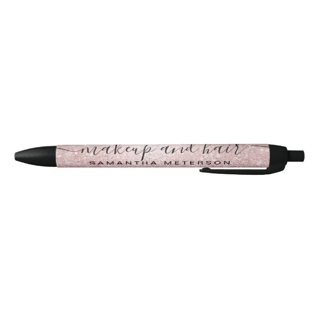 rose gold glitter metallic sparkle confetti name black ink pen (Bottom)