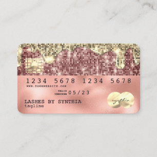 rose gold glitter Modern Credit Card
