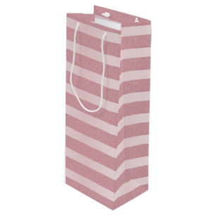 Rose Gold Glitter Modern Template Glamourous Wine Gift Bag