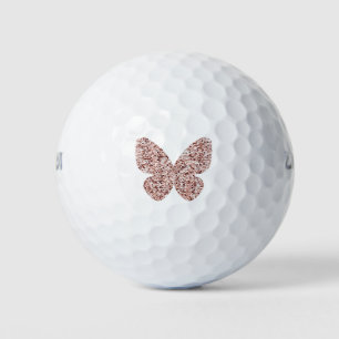 Rose Gold Glitter Monarch Clipart Cute Butterfly Golf Balls