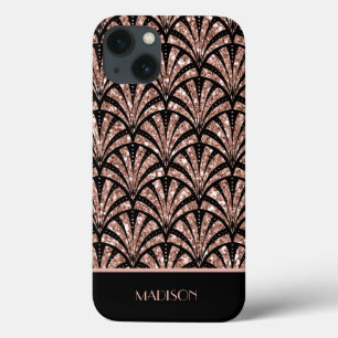 Rose Gold Glitter Monogram Art Deco Pattern Case-M iPhone 13 Case