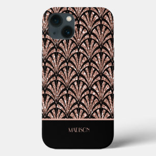 Rose Gold Glitter Monogram Art Deco Pattern Case-M iPhone 13 Case