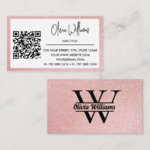 Rose Gold Glitter Monogram | Girly Modern Sparkle 