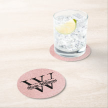 Rose Gold Glitter Monogram | Girly Modern Sparkle 