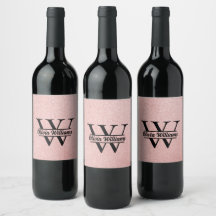 Rose Gold Glitter Monogram | Girly Modern Sparkle 