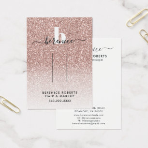 Rose Gold Glitter Monogram Hair Clip Display