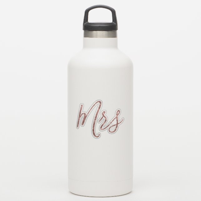 Rose Gold Glitter Mrs Vinyl Cut Out (Waterbottle)