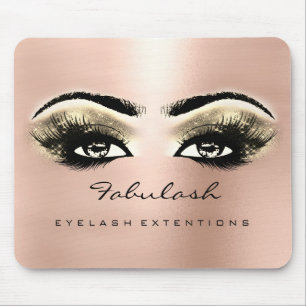 Rose Gold Glitter Name Beauty Lashes Makeup Mouse Mat
