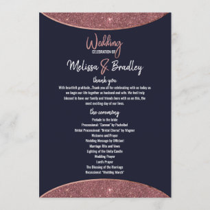 Rose Gold Glitter Navy Blue Circular Programs Programme