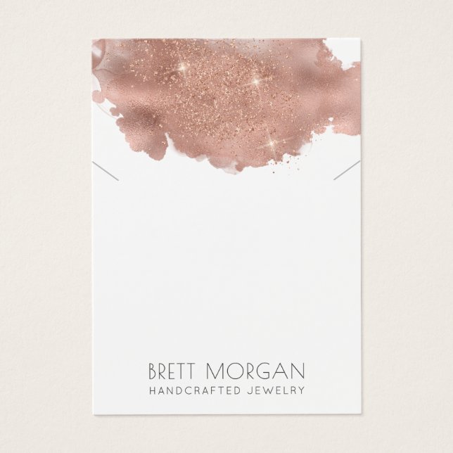 Rose Gold Glitter Necklace Jewellery Display Card (Front)